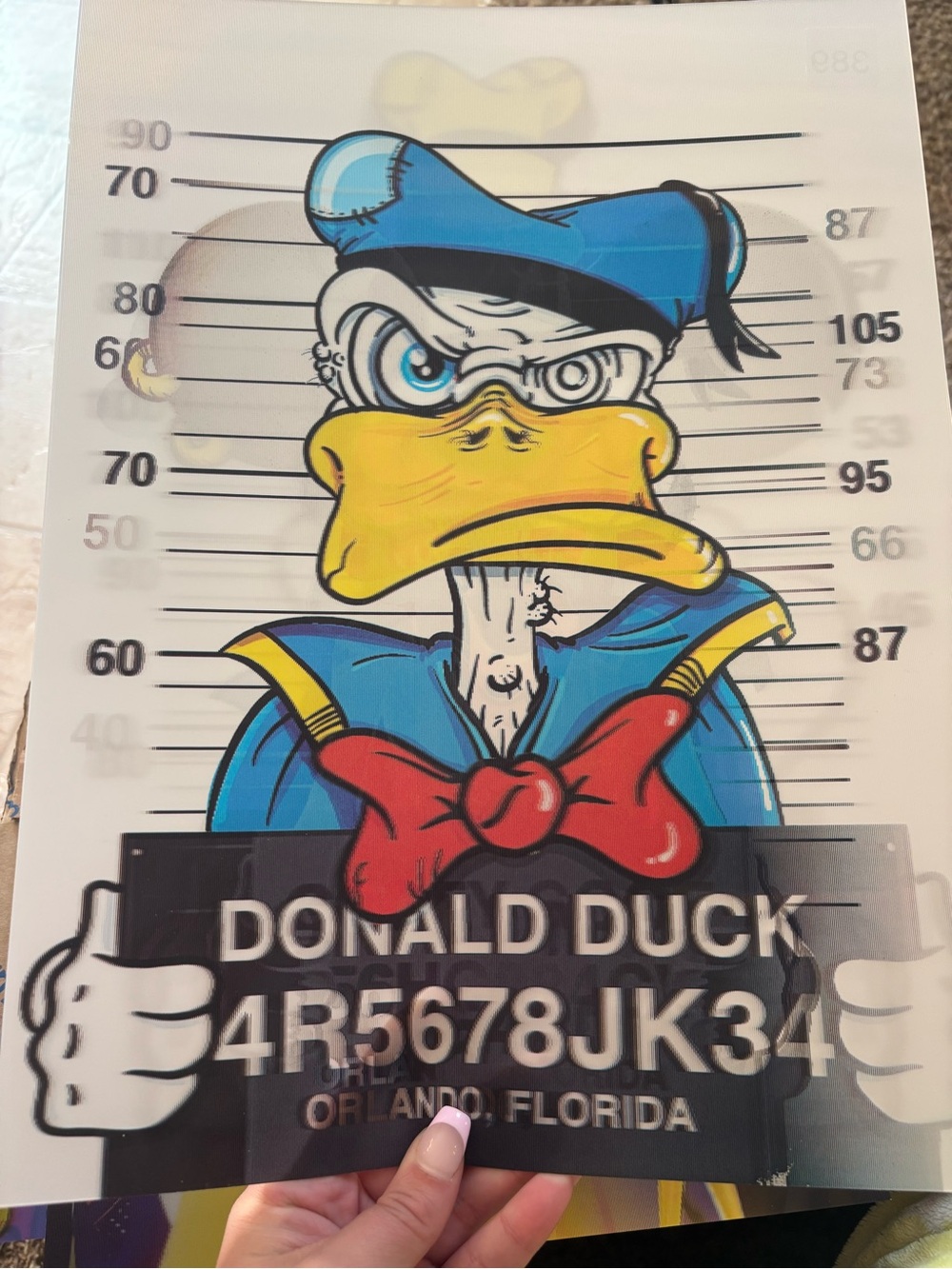 Donald Duck Pet Bird Wall Decal Sticker - Blue/Yellow/Red